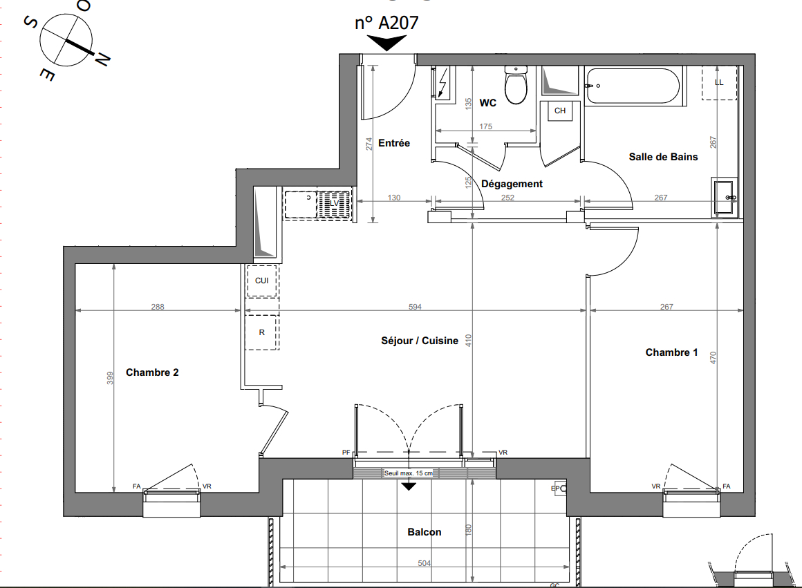 Appartement 3 pièces 65 m² · à Orvault · 65,3 m² · 299 200 €
